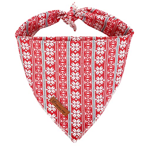 UP URARA PUP Weihnachten Hund Bandana, Weihnachten Dreieck Bid Schal für mittelgroße große Hunde, Baumwolle Hundehalstuch für Mädchen Junge Hunde, Rot Hund Bandana, Entzückend Bequem Winter Bandana von UP URARA PUP