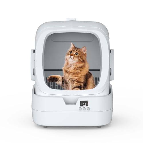 Automatische Katzentoilette - 75L leiser Betrieb, App-verbundene Multi-Katzentoilette - Intelligenter Gesundheits-Tracker, sicheres Anti-Pinch-Design, selbstreinigende intelligente Katzentoilette von UPFAS