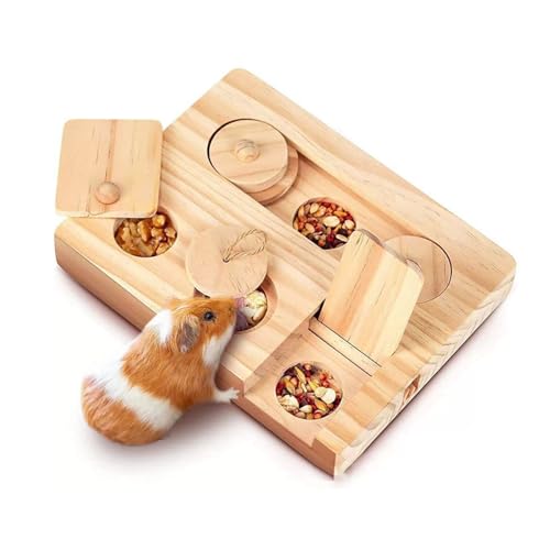 UPHIGHER Guinea Pig Foraging Toys Wooden Hamsters Interactive Enrichment Toys Treat Dispenser Small Animal Funny Toys for Rabbits, Bunny Chinchillas Rats and Gerbils von UPHIGHER