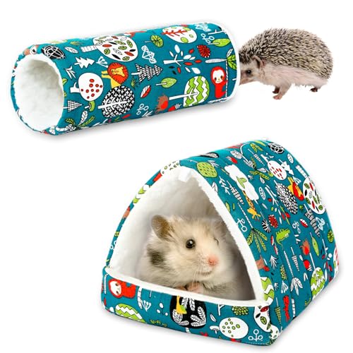 UPINS Meerschweinchenbett und Meerschweinchentunnel, Meerschweinchenversteck Waschbares Kleintierzubehör für Zwergkaninchen, Chinchillas, Hamster, Igel, Frettchen, Borstenechse von UPINS