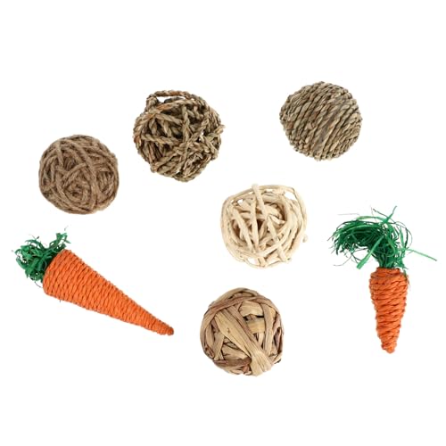 UPKOCH 7 Stücke Strohgewebte Kauspielzeuge für Kleintiere Interaktives Papageien und Kaninchen Spielzeug Langlebige Zahnpflege Bälle für Hamster Meerschweinchen und Chinchillas UPKOCH 7 Stücke Strohgewebte Kauspielzeuge für Kleintiere Interaktives Papageien und Kaninchen Spielzeug Langlebige Zahnpflege Bälle für Hamster Meerschweinchen und Chinchillas von UPKOCH