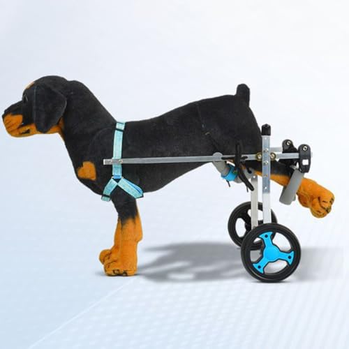 UPWONEC Hinterbein-Hund Rollstuhl, Hundewanderung Fahrzeug, Leichter Metallhund-Rollstuhl, Länge, Breite Und Höhenanpassung, Weiche Stütze Mit Gleichmäßiger Kraft,2wheels XXS von UPWONEC