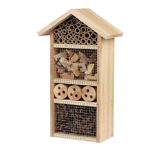 33x20x10cm Natürliche Umweltfreundliche Bug Bee Insekt Bienenhotel Hängen Haus Holz Hotel für Bienen Schmetterlinge Insekten im Garten von URBNLIVING