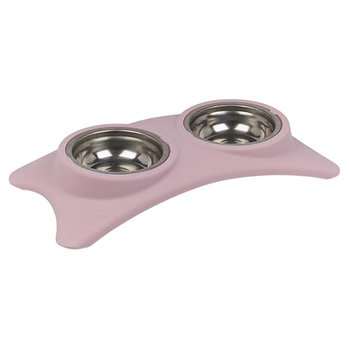 URBNLIVING Erhöhte Futterstation für Haustiere, doppelt erhöht, Metallnäpfe, Futterständer, für Hunde und Katzen, Design für einfache Lagerung, Rosa von URBNLIVING