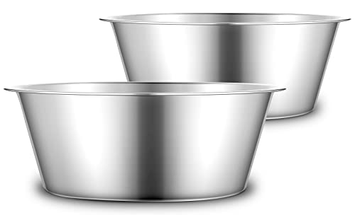 URBUDDIES Hundenapf aus Edelstahl, groß, 1,1 Gallonen|17,75 Tassen Metallnapf ideal für große und extra große Hunde Futter Wasser Basic Bowls, 2 Stück von URBUDDIES