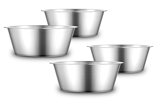 URBUDDIES Hundenapf aus Edelstahl, groß, 1,1 Gallonen|17,75 Tassen Metallnapf ideal für große und extra große Hunde Futter Wasser Basic Bowls, 4 Stück von URBUDDIES