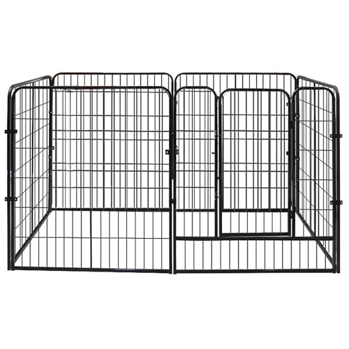 Welpen-Laufstall mit 6 Paneelen, robuster Metall-Hundezaun mit Tür, faltbarer, verdickter Haustier-Laufstall, 6 x Tierbarriere, 80 x 70 cm, Kaninchen-Schweinestall für den Innen- und Außenbereich, von URCheers