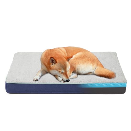 URGVANZ PET Orthopädisches Hundebett aus Memory-Schaum, kühlendes Hundebett, großes Hundebett für Kiste mit waschbarem Bezug, großes Hundebett für ältere und arthritische Hunde, 88.9 cm von URGVANZ PET