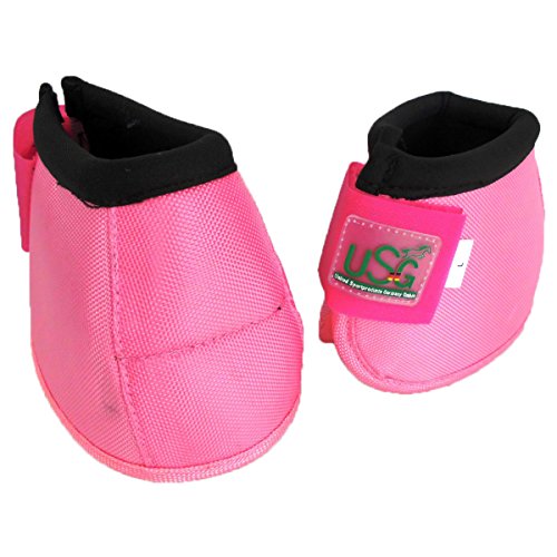 USG Hufglocke 2er Set Hufglocken pink extra leicht mit doppelklett S M L XL, Größe:L von USG