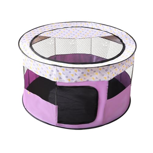 Haustier Laufstall, Zusammenklappbar Indoor Hundepark Katzengehege Welpenlaufstall,Tierlaufstall, Haustier Übungszwinger, für Kleintiere wie Hunde, Katzen.-Purple||72 * 45CM von USZXLLK