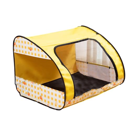 Hundelaufstall für Wohnung, Laufstall für Kleintiere, AtmungsaktivesKleintierkäfig Zelt, Welpenlaufstall Tierlaufstall Faltbar Zelt Mesh Haus für innern Oder Außen -Yellow||70 * 55 * 45CM von USZXLLK