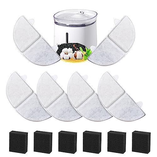 6+6pcs Katzenbrunnen Filter,Trinkbrunnen Filter für 68oz/2L Trinkbrunnen für Katze Hunde Ersatzfilter(Modell: WF20,CF20) von UTEFIF