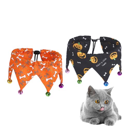 UTHCLO 2 Stück Verstellbare Halloween Haustierhalsbänder mit Glöckchen Orange Schwarz aus Polyester für Hunde Katzen Welpen Verstellbar Leicht Atmungsaktiv für Party und Alltag UTHCLO 2 Stück Verstellbare Halloween Haustierhalsbänder mit Glöckchen Orange Schwarz aus Polyester für Hunde Katzen Welpen Verstellbar Leicht Atmungsaktiv für Party und Alltag von UTHCLO