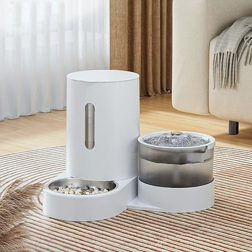 UUE Automatischer Futterspender für Katzen/Hunde, 1.5kg Futterautomat Katze und 1.8L Wasserspender Hund, 2-in-1 Automatischer, Gravitation Katzenfutter Automat Grau, BPA Frei/USB-Aufladung UUE Automatischer Futterspender für Katzen/Hunde, 1.5kg Futterautomat Katze und 1.8L Wasserspender Hund, 2-in-1 Automatischer, Gravitation Katzenfutter Automat Grau, BPA Frei/USB-Aufladung von UUE