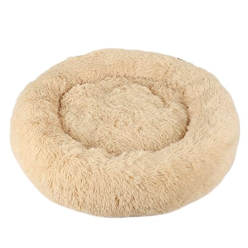 UVDS Katzenbett Haus Donut Rundes Sofa Zubehör Winter Haustierzubehör Warme Produkte Kissen Korb Kätzchen Matte for Katzenhundebetten (Color : Apricot, Size : 40cm) von UVDS