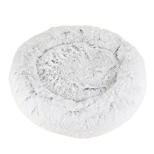 UVDS Katzenbett Haus Donut Rundes Sofa Zubehör Winter Haustierzubehör Warme Produkte Kissen Korb Kätzchen Matte for Katzenhundebetten (Color : Gradient Grey, Size : 40cm) von UVDS