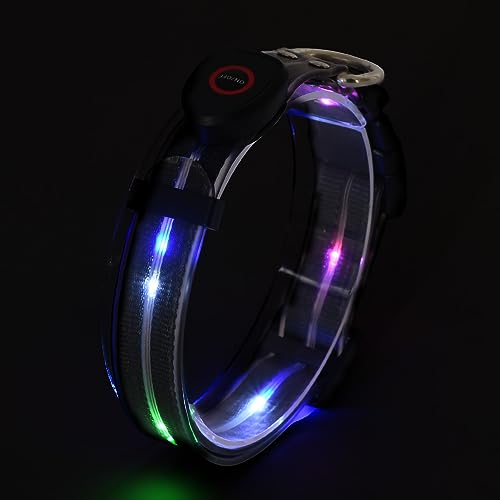 Beleuchtetes Hundehalsband und LED-Hundeschild, Blinkendes Hundehalsband mit 3 Beleuchtungsmodi, verstellbares LED-Hundehalsband mit Blinklicht, Schwarz von UVTQSSP