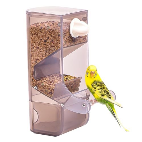 Automatischer Vogelkäfig -Feeder, durchscheinender Spritzer Beweis Keine Mess Vogelhurfe mit Schubladen, Vogelkäfigzubehör mit stehendem Pole Outdoor -Garten Tierartikeln von UWEOTYYY