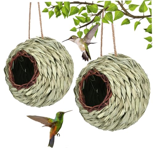 Hummingbird House 2pcs Gras gewebt von UWEOTYYY