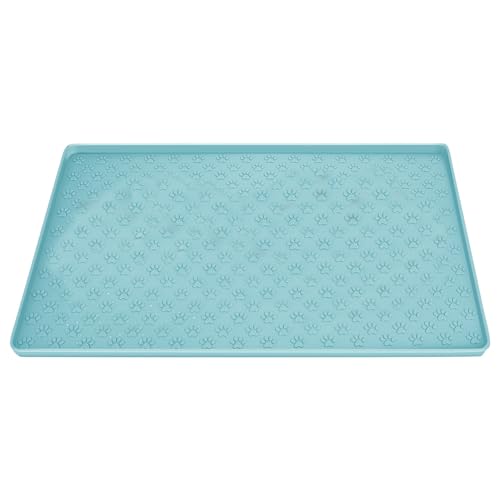 Mat for Dog Food and Water Bowls 19x12'' Non-Slip Silicone Cat & Dog Food Mat with Claw-Shaped Prints Easy-to-Clean Pet Food Mat Protects Floors from Spills and Stains Dog Food Mat von UWEOTYYY