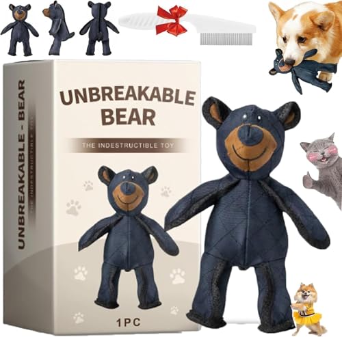 UYOE Unbreakable Bear Dog Toy,2025 New Unbreak Bear,Unbreaka Bear for Aggressive Chewers,Indestructible Bear Dog for Heavy Chewers Large Dogs (Blue) von UYOE