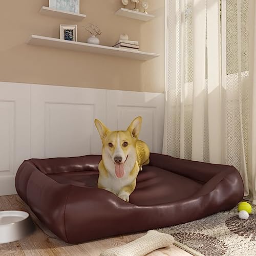 UYSELA Wohnmöbel Hundebett braun 105x80x25 cm Größe Kunstleder von UYSELA