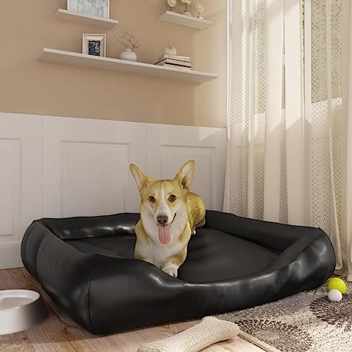 UYSELA Wohnmöbel Hundebett schwarz 105x80x25cm Größe Kunstleder von UYSELA