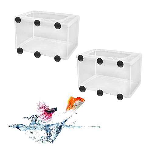 2 Stücke Aquarium Fische Brutkasten Isolation Netz Fisch Züchter Box Brutkasten Zuchttanks Zucht Tanks für Fische mit 12 Saugnäpfe für Alle Arten von Aquarien Kaltem Wasser Tropischen Meeresfischen von UYST