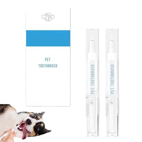 Pet Toothbrush Pen, ZahnbüRstenstift FüR Haustiere, ZahnbüRstenstift FüR Hunde, ZahnbüRstenset FüR Hunde, Zahnreinigungsstift FüR Hunde, Zahnstein Hunde Entfernen,Mundgeruch Hund BekäMpfen (2PC) von UZIPZ