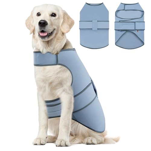 Uadonile Hunde-Angst-Shirt, Hunde-Angstjacke, beruhigende Weste für Gewitter, Reisen, Trennung, beruhigender Mantel für Hunde, Stressabbau, Angstjacke für Haustiere, Grau, Größe XL von Uadonile