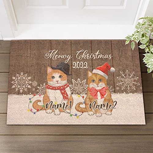 Außenteppich, Geschenke für Katzen, Vater, Mutter, Haustierliebhaber, lustiger Eingangsbereich, mit robuster Rückseite, meowy Christmas Cat Coir Fußmatte für Haustür, Outdoor Eingang 40,6 x 61 cm von UanMere