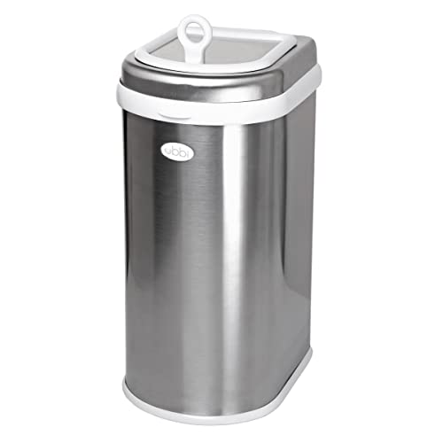 Ubbi Pet Waste Bin, Cat Litter Disposal System, Odour Locking, Stainless Steel Waste Bin, Chrome von Ubbi