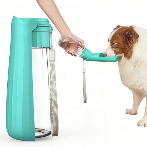 Ubozaw Hunde-Wasserflasche, auslaufsicher, tragbar, Reise-Hunde-Wasserspender, perfekter Welpen-Trinknapf für unterwegs für Spaziergänge im Freien und Wandern, Haustierzubehör (blau) von Ubozaw