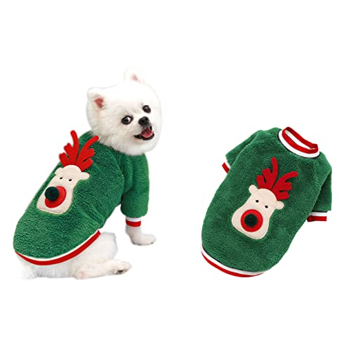 Udebohe Hunde-Weihnachtskostüm Kleidung, Elch Rentier Haustier Weihnachten Kostüm Pullover Pyjama Outfit für kleine Hunde Katzen Welpen Kätzchen von Udebohe