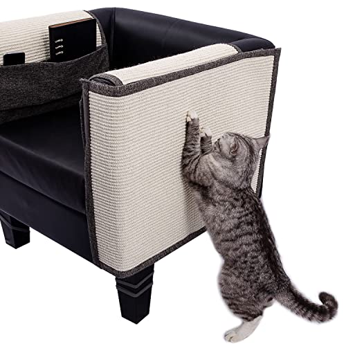 Kratzschutz für Katzen, natürlicher Sisal-Möbelschutz, Couch-Eckenschutz für Katzen, für Sofa, Stuhl, Möbel, einfache Installation (Dunkelgrau, links) von Udinese