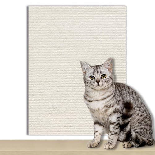 Ueiwffzo Kratzmatte Katze Selbstklebend, Kratzschutz Katze Sofa, Kratzteppich für Katze, Katzenkratzmatte für Sofa, Möbel, Tür, Wand (30 * 100cm,Beige) von Ueiwffzo