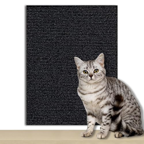 Ueiwffzo Kratzmatte Katze Selbstklebend, Kratzschutz Katze Sofa, Kratzteppich für Katze, Katzenkratzmatte für Sofa, Möbel, Tür, Wand (30 * 30cm,Schwarz) von Ueiwffzo