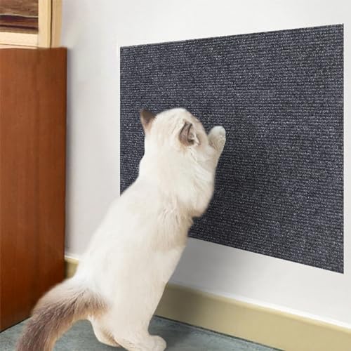 Ueiwffzo Kratzmatte Katze Wand Selbstklebend Kratzschutz Sofa Katze Kratzteppich Ecke DIY Climbing Cat Scratcher Mat AntiKratz Tape Kratzpads Katzenkratzmatte (30 * 100cm,Dunkelgrau) von Ueiwffzo