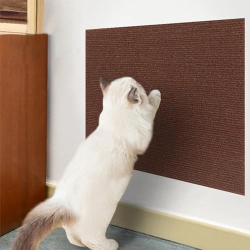 Ueiwffzo Kratzmatte Katze Wand Selbstklebend Kratzschutz Sofa Katze Kratzteppich Ecke DIY Climbing Cat Scratcher Mat AntiKratz Tape Kratzpads Katzenkratzmatte (30 * 30cm,Braun) von Ueiwffzo