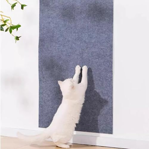 Ueiwffzo Selbstklebend Kratzmatte, 40 x 200cm Katzenkratzbretter, Kratzteppich Katze Wand, Katzen Kratzschutz für Sofa Ecke Wand (30 x 100cm,Grau) von Ueiwffzo