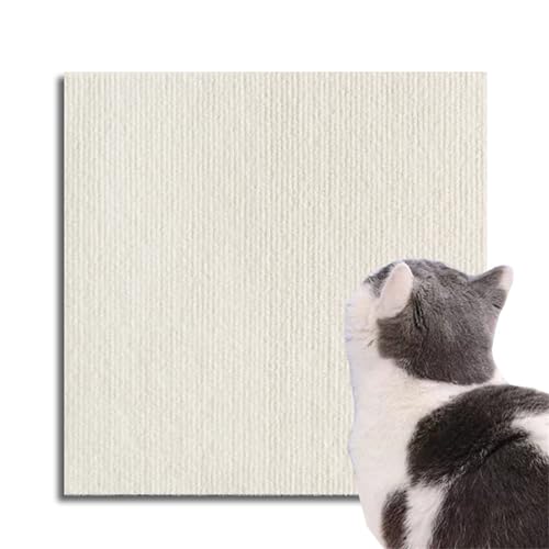 Ueiwffzo Selbstklebend Kratzteppich Katze Wand, DIY Katzenkratzbretter, Selbstklebend Kratzmatte Katze, Katzen Kratzschutz für Sofa Sessel (30 x 100 cm,Warmes Weiß) von Ueiwffzo