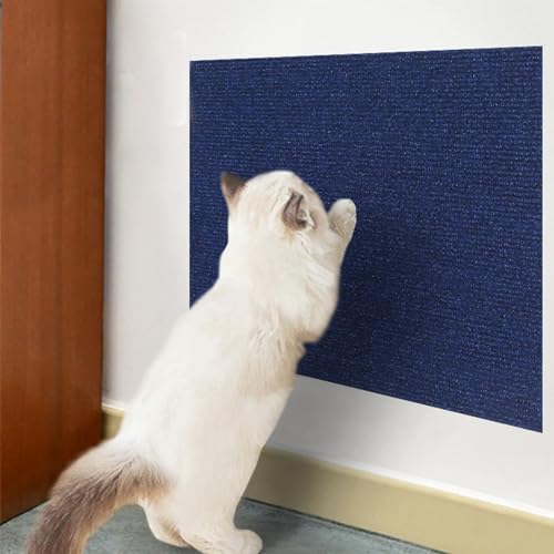 Ueiwffzo Selbstklebende Kratzmatte, Katzen Kratzwand, DIY Katzenkratzbretter, Kratzfolie Katzen Selbstklebend, Kratzschutz Sofa Katze für Türen Wände (40 x 100cm,Dunkelblau) von Ueiwffzo