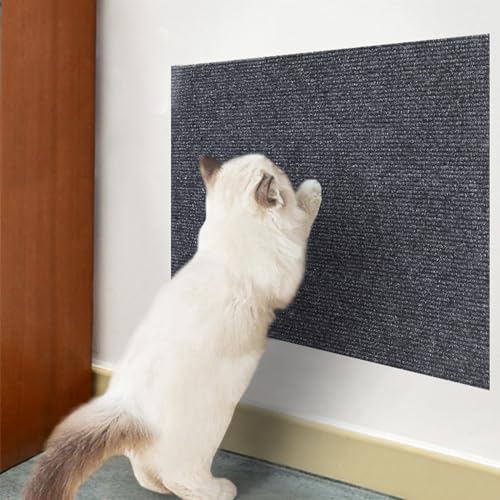 Ueiwffzo Selbstklebende Kratzmatte, Katzen Kratzwand, DIY Katzenkratzbretter, Kratzfolie Katzen Selbstklebend, Kratzschutz Sofa Katze für Türen Wände (40 x 100cm,Dunkelgrau) von Ueiwffzo