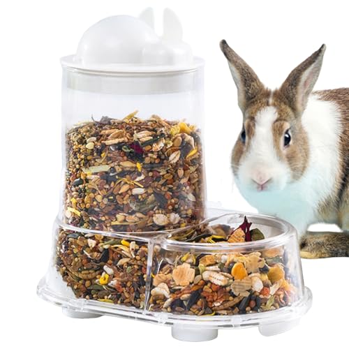 Uhngw Automatischer Hamsterfutterspender, Automatische Futterschale Für Nager, Futterstation Mit Trinkflasche-Halterung – Großes Fassungsvermögen Für Futter Und Leckerlis – Für Hamster, Kaninchen Und Uhngw Automatischer Hamsterfutterspender, Automatische Futterschale Für Nager, Futterstation Mit Trinkflasche-Halterung – Großes Fassungsvermögen Für Futter Und Leckerlis – Für Hamster, Kaninchen Und von Uhngw
