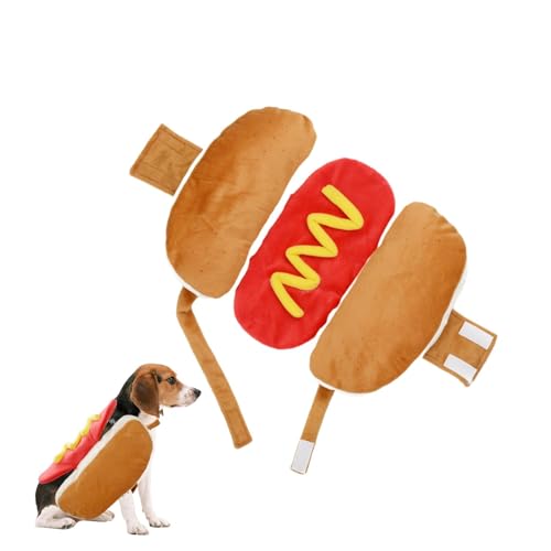 Uhngw Halloween-Hundekostüme,Hot Dog Burger Haustier Partykleidung - Lustige Taco-Kleidung zum Anziehen, Cosplay-Outfit, Weihnachtskostüm für Hunde und Katzen von Uhngw