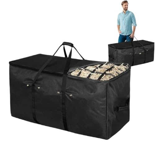 Uhngw Hay Bale Storage Bag, Heubeutel für - Oxford Heavy Duty Extra großer Heuballenbehälter - Tote WASGEFORFORTE TOP SHROPS Feed -Design für Scheunenstall von Uhngw