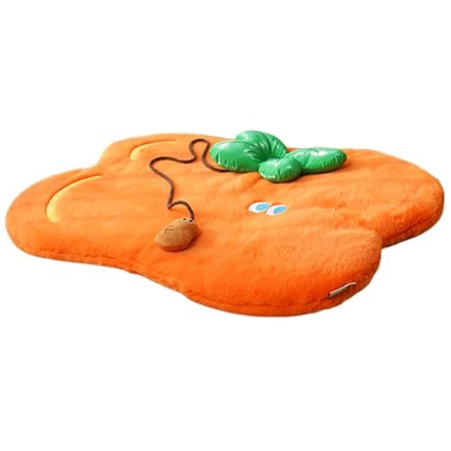 Uhngw Katzenkissenbett, Haustierbettdecke - Weicher Kätzchen-Teppich in Cartoon-Form mit interaktivem Spielzeug | 68 x 55 cm/26,77 x 21,65 Zoll Haustier-Wärmeleitpad, waschbares Katzen-Bodenpad für von Uhngw