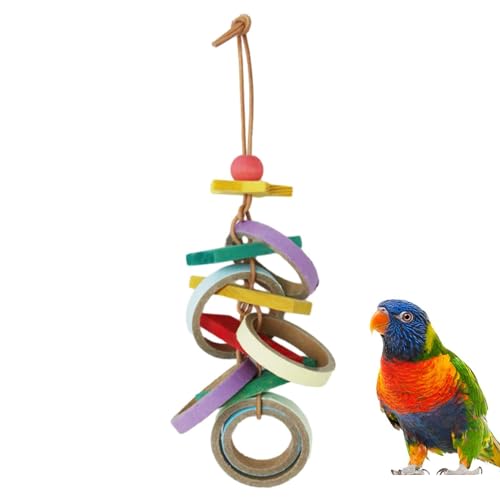 Uhngw Nymphensittich-Spielzeug für Vogelkäfig, buntes Futtersuche-Aktenvernichter-Spielzeug für Vögel, Kaublöcke, Vogelkäfig-Zubehör für Lovebirds, Papageien, Nymphensittiche von Uhngw