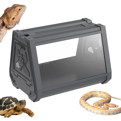 Uhngw Panzer für Reptilien, Reptiliengehäuse - Bärter Habitat Tank,Trapezoidales Design, erweitert das Sehfeld, Reptilienraum -Terrarium für Skorpione, Einsiedlerkrabben von Uhngw