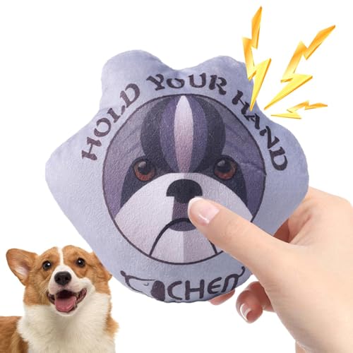 Uhngw Quietschspielzeug für Hunde, Plüsch, Hundespielzeug, Quietschpuppe, Plüsch-Welpen-Kauspielzeug mit Quietschgeräusch, Interaktives Beißspielzeug für mittelgroße Hundewelpen, Hundepfotenform, von Uhngw